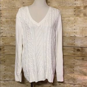Karen Scott Sweaters - White cable-knit sweater Karen Scott Sweaters - White cable-knit sweater